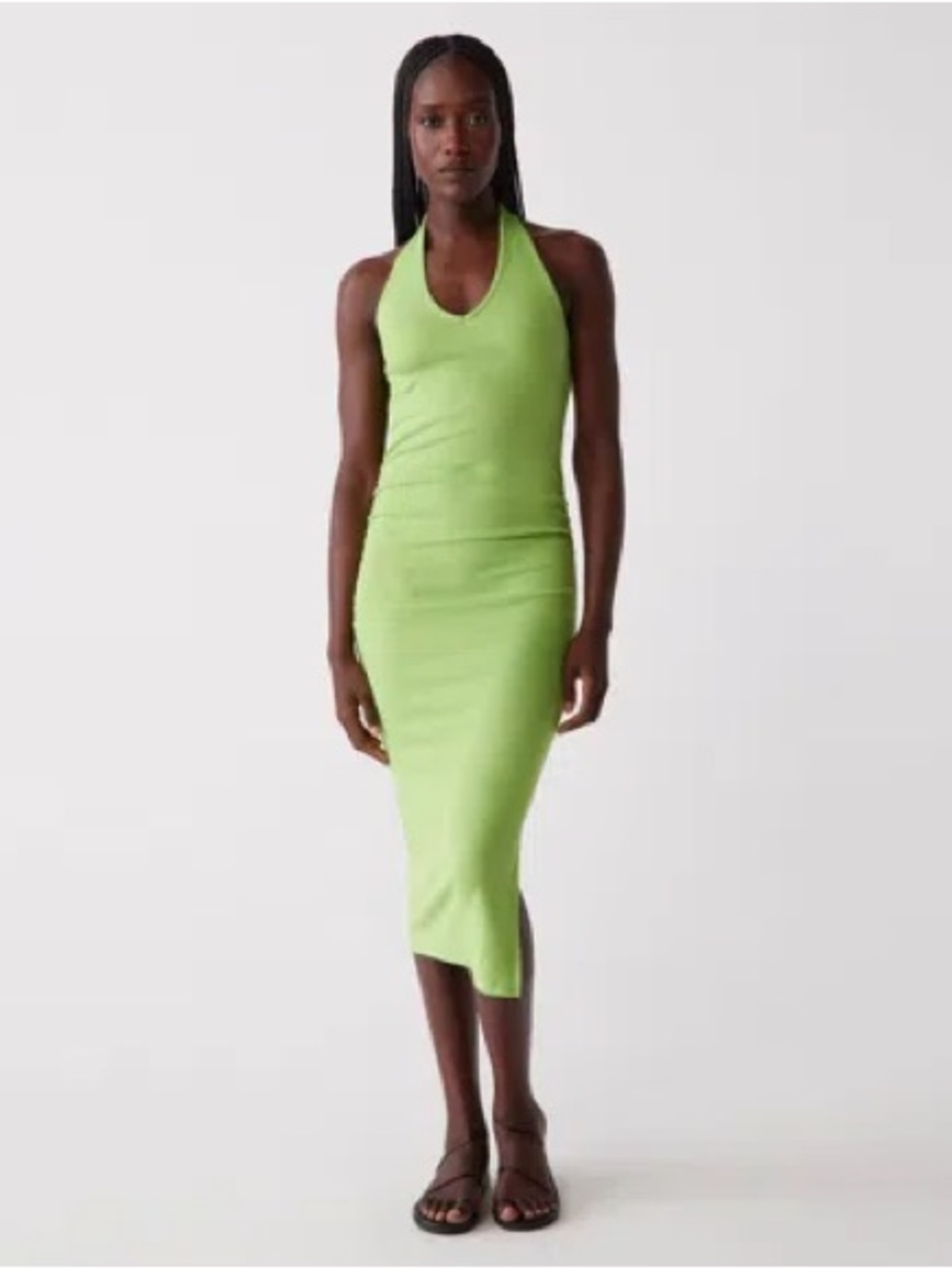 Michael Stars Halter Midi Dress in Lime Green Size M
